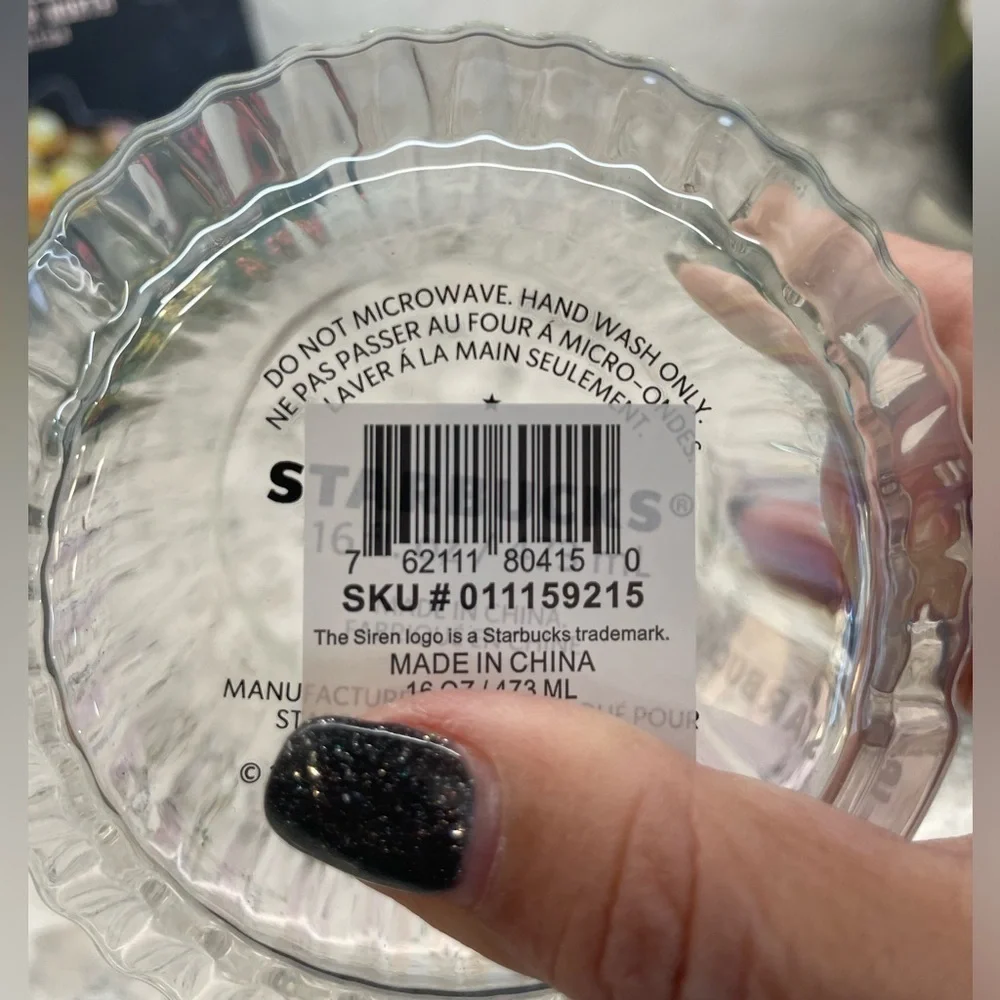 Starbucks 2024 Holiday Iridescent Glass Round Dome Pleated Glass Mug.NWT. Classy - Picture 6 of 6